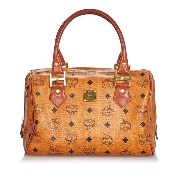 MCM Handbags - MCM Visetos Leather Boston Bag Authentic